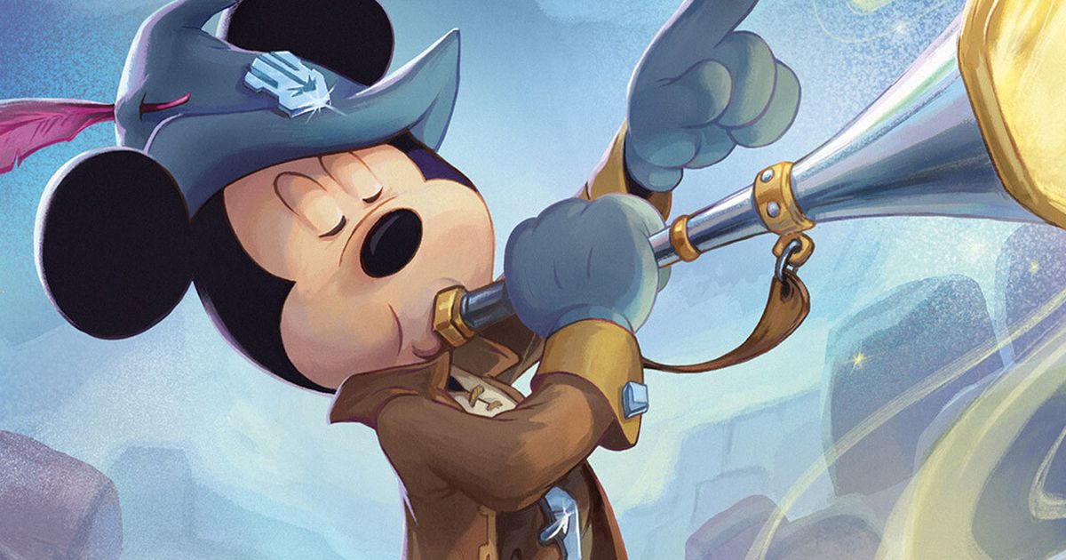 Art for the Disney Lorcana card Mickey Mouse - Trumpeter from the Into the Inklands set
